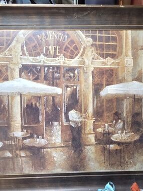 Majestic Brown & Cream Parisian Cafe Canvas